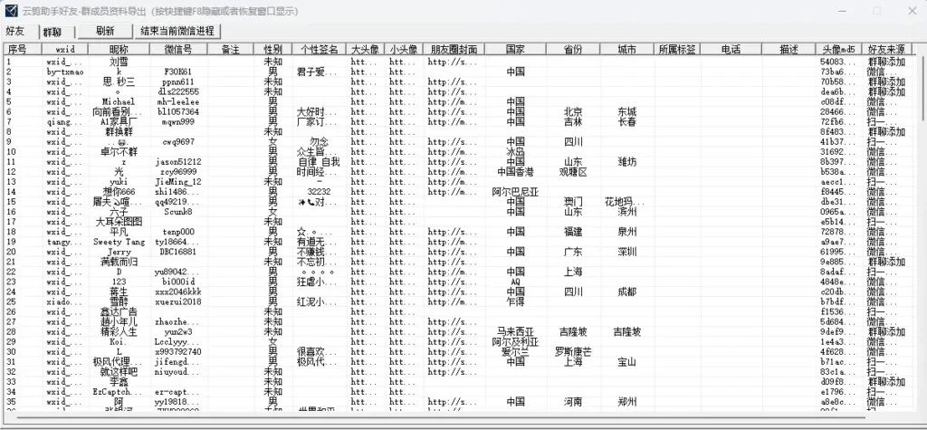 云剪好友-群成员资料提取助手示例图1